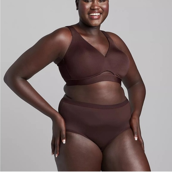 CACIQUE Set of 2 Comfort Bliss Lightly Lined No-Wire Bra 44G Brown Blue - Picture 3 of 14